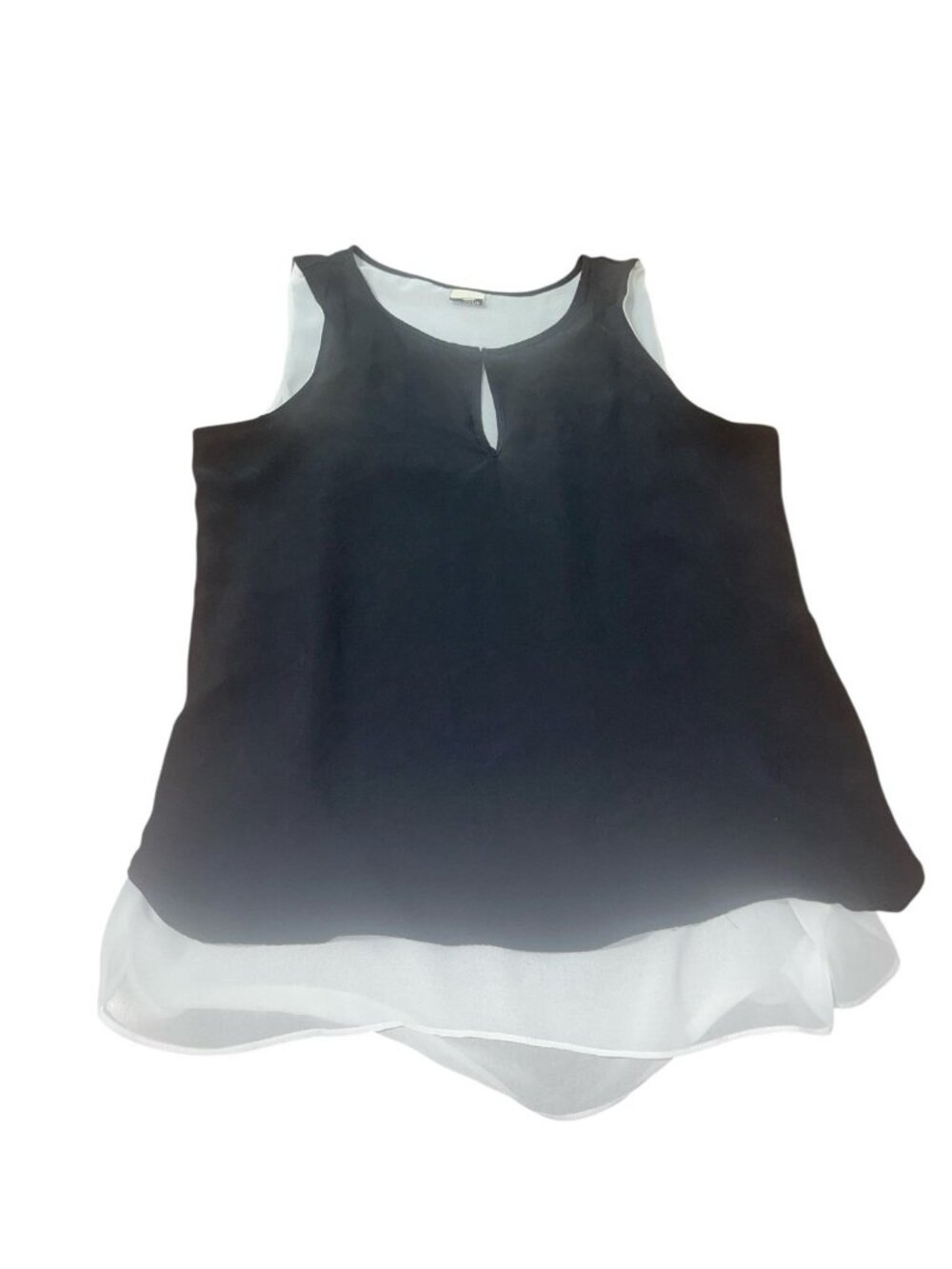 ECRU Women's Size Medium? Silk Blend Black White Layered Blouse READ DESCRIPTION
